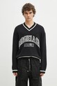 Pulover s dodatkom vune MM6 Maison Margiela s dodatkom vune crna SH0HN0002