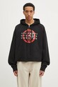 Хлопковая кофта MM6 Maison Margiela с капюшоном чёрный SH2GU0017