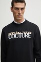 Бавовняна кофта Versace Jeans Couture чорний 78GAIE06.CF00E