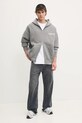 PURPLE BRAND pamut melegítőfelső HWT FLEECE ZIP FRONT HOODY P460.HHGG125 szürke SS25