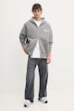 PURPLE BRAND pamut melegítőfelső HWT FLEECE ZIP FRONT HOODY P460.HHGG125 szürke SS25