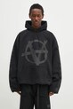 Bavlnená mikina VETEMENTS Double Anarchy Cropped Boxy potlač čierna UA66HD630B