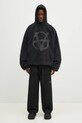 Bavlnená mikina VETEMENTS Double Anarchy Cropped Boxy UA66HD630B čierna