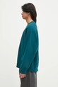 Carhartt WIP bluza bawełniana Label Script Sweat I034429.2M1XX turkusowy SS25