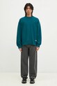 Carhartt WIP bluza bawełniana Label Script Sweat I034429.2M1XX turkusowy