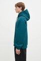 Бавовняна кофта Carhartt WIP Hooded Label Script Sweat I034430.2M1XX бірюзовий SS25
