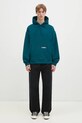 Бавовняна кофта Carhartt WIP Hooded Label Script Sweat I034430.2M1XX бірюзовий