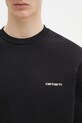 Carhartt WIP felpa in cotone Script Embroidery Sweat nero I034496.0D2XX