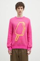 ICECREAM pulover din amestec de lana Popsicle Crewneck grosime medie roz IC24436