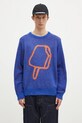 ICECREAM sweter z domieszką wełny Popsicle Crewneck okrągły niebieski IC24436