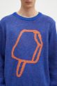 ICECREAM sweter z domieszką wełny Popsicle Crewneck niebieski IC24436