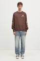 Billionaire Boys Club pamut melegítőfelső Duck Embroidered Crewneck B24441.. barna