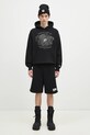 Bavlněná mikina Billionaire Boys Club Script Logo Chainstitch Popover Hood B24448 černá
