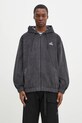 Menčestrová mikina adidas Originals Cord Hoodie bavlna sivá JD5393