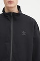 adidas Originals hanorac de bumbac Essentials Seersucker Track Top negru JD2458