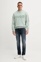 Βαμβακερή μπλούζα HUGO 50538778 πράσινο NC25