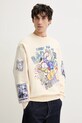 Desigual hanorac de bumbac MICKEY imprimeu bej 25SMSK07