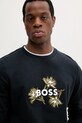 BOSS felpa in cotone blu navy 50536797