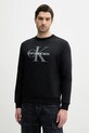 Mikina Calvin Klein Jeans bez kapucne čierna LV040BM801