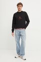 Bavlnená mikina Calvin Klein Jeans J30J327470 čierna SS25