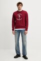 Bavlnená mikina Fiorucci M02SMSCR188CJ05RD03 burgundské SS25