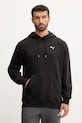 Бавовняна кофта Puma з капюшоном чорний 629648