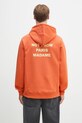 Abbigliamento Drôle de Monsieur felpa in cotone Le Hoodie Slogan G.HO162.CO127.RT arancione