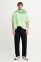 Drôle de Monsieur hanorac de bumbac Le Hoodie Slogan Classique G.HO161.CO127.LGN verde SS25