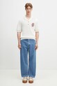 Drôle de Monsieur cotton polo shirt Le Polo Maille Monograme G.PO171.CO207.CM beige