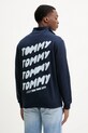 Oblečení Bavlněná mikina Tommy Jeans DM0DM21865 námořnická modř