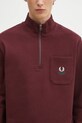 Памучен суичър Fred Perry бордо M9847.K22