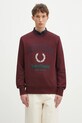 Бавовняна кофта Fred Perry бавовна бордо M9891.597