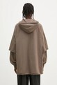 Odzież Rick Owens bluza bawełniana Tommy Hustler DU01E3271.RIG brązowy