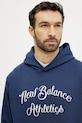 Βαμβακερή μπλούζα New Balance σκούρο μπλε MT51935NNY