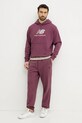 New Balance pamut melegítőfelső MT51512FDP burgundia SS25