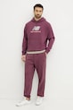 Βαμβακερή μπλούζα New Balance MT51512FDP μπορντό SS25