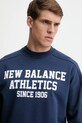 Bavlnená mikina New Balance tmavomodrá MT51521NNY