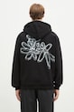 Бавовняна кофта Filling Pieces Chrome Flower з капюшоном чорний 95299821861