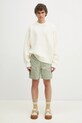 MKI MIYUKI ZOKU sweter z domieszką wełny Chunky Rib Knit Crewneck CHUNKY.RIB.KNIT.CREWNE. beżowy