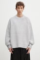 MKI MIYUKI ZOKU pulover din amestec de lana Chunky Rib Knit Crewneck grosime medie gri CHUNKY.RIB.KNIT.CRE.GR