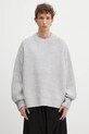 MKI MIYUKI ZOKU wool blend jumper Chunky Rib Knit Crewneck round neck gray CHUNKY.RIB.KNIT.CRE.GR