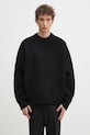 MKI MIYUKI ZOKU wool blend jumper Chunky Rib Knit Crewneck medium thickness black CHUNKY.RIB.KNIT.CRE.BL