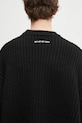 MKI MIYUKI ZOKU wool blend jumper Chunky Rib Knit Crewneck black CHUNKY.RIB.KNIT.CRE.BL