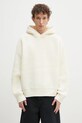 Пуловер с вълна MKI MIYUKI ZOKU Chunky Rib Knit Hoody изчистен бежов CHUNKY.RIB.KNIT.HOODY.O