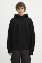 Pulover s dodatkom vune MKI MIYUKI ZOKU Chunky Rib Knit Hoody bez uzorka crna CHUNKY.RIB.KNIT.HOODY.B