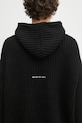 MKI MIYUKI ZOKU wool blend jumper Chunky Rib Knit Hoody black CHUNKY.RIB.KNIT.HOODY.B