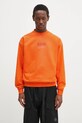 Памучен суичър Napapijri B-Cortona надпис оранжев NP0A4ICBA001