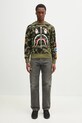 A Bathing Ape felpa in cotone 1St Camo Shark Crewneck 1K80113010 verde