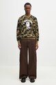 A Bathing Ape cotton sweatshirt 1St Camo Jacquard College 1L30113307 green