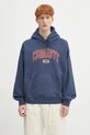 Παιδική βαμβακερή μπλούζα Carhartt WIP Hooded Library Sweat στάμπα σκούρο μπλε I034726.E7GD